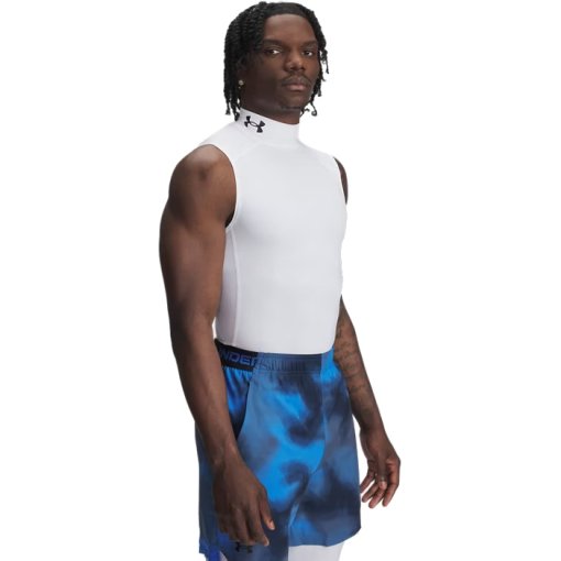Image de Under Armour HeatGear® Mock Chemise sans manches pour hommes - White/Black