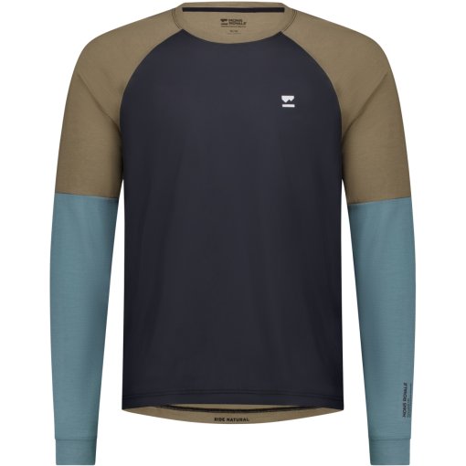 Foto de Mons Royale Maillot Ciclismo Hombre - Tarn Merino Wind - goblin blue / walnut / negro