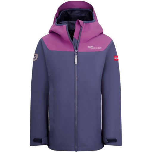 Produktbild von Trollkids Bergen Jacke Mädchen - Violet Blue/Mallow Pink