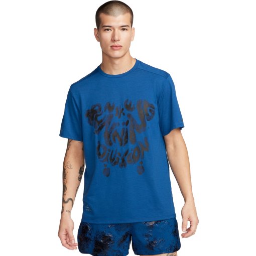 Photo produit de Nike T-Shirt Homme - Dri-FIT Run Division Rise 365 - court blue/black/reflective black FN3389-476