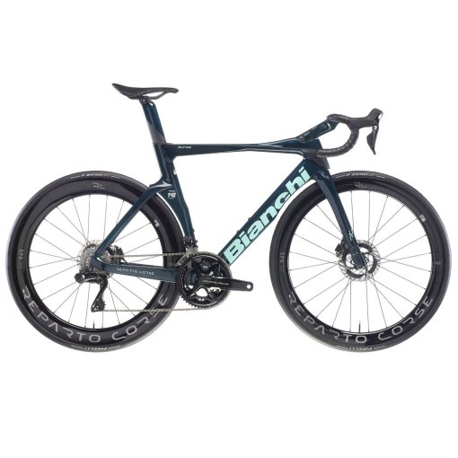 Immagine prodotto da Bianchi Bici da Corsa Carbonio Dura Ace Di2 - OLTRE RC 140th - 2025 - inked dark celeste / carbon UD CK16 / full glossy