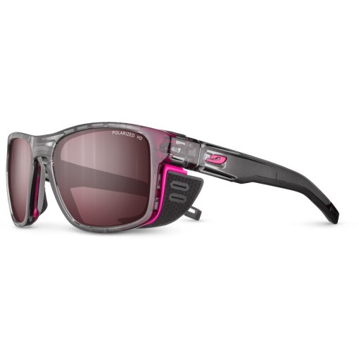 Zdjęcie: Julbo Shield M Okulary przeciwsłoneczne - Grey/Neon Pink - Silver Flash Spectron HD 3 Polarized