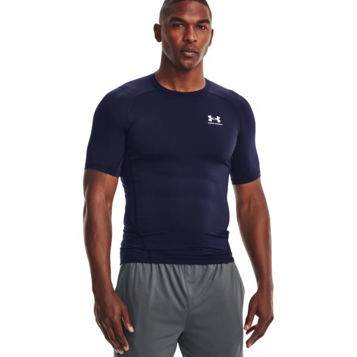 Photo produit de Under Armour HeatGear® Armour Chemise manches courtes hommes - Midnight Navy/White