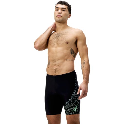 Produktbild von Speedo Medley Logo Jammer Herren - black/alfalfa green