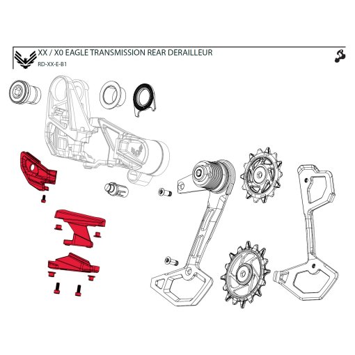 Produktbild von SRAM Abdeckungskit für XX Eagle Schaltwerk - AXS | T-Type | B1 - 11.7518.104.004