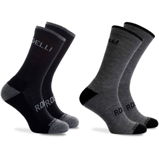 Photo produit de Rogelli Wool Chaussettes d&#039;hiver, lot de 2Pack de 2 - Black/Grey