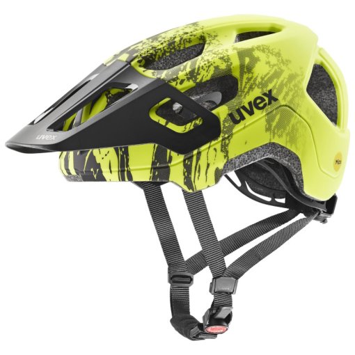 Productfoto van Uvex react jr. MIPS Kinderhelm - lime - zwart mat
