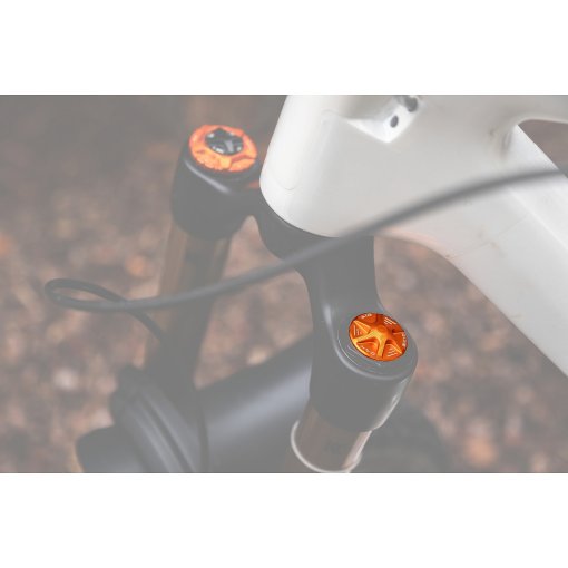 Photo produit de OAK Components Capuchon de valve AIR pour fourches à suspension - orange