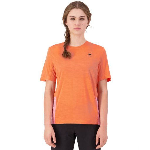Picture of Mons Royale Tarn Merino T-Shirt Women - sun orange / flamingo