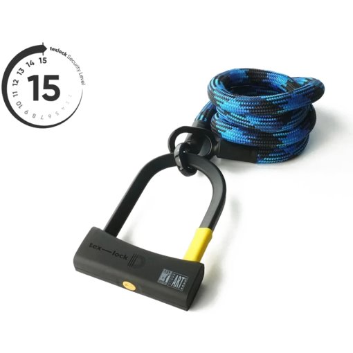 Produktbild von tex–lock eyelet inkl. D-lock Bügelschloss - 160cm - morpho blue
