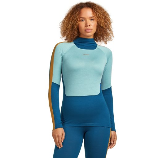 Foto de Icebreaker Camiseta de Manga Larga Mujer - Merino 200 Oasis+ High Neck - Atlantis/Hydro/Trail