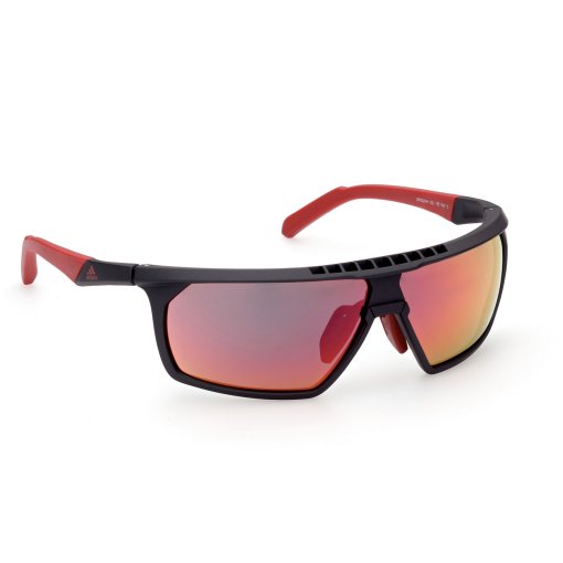 Productfoto van adidas Sp0030 Injected Sport Sunglasses - Matte Black / Contrast Mirror Red