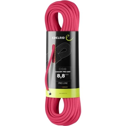 Photo produit de Edelrid Corde Escalade - Canary Pro Dry 8,8 mm - 60 m - rose