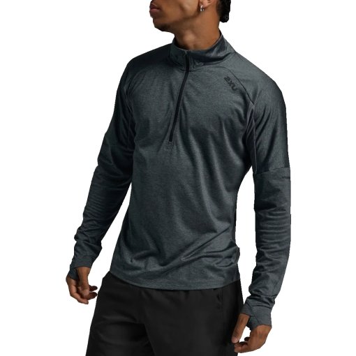 Foto de 2XU Camiseta de Manga Larga Hombre - Aero 1/2 Zip - dark sage/black reflective