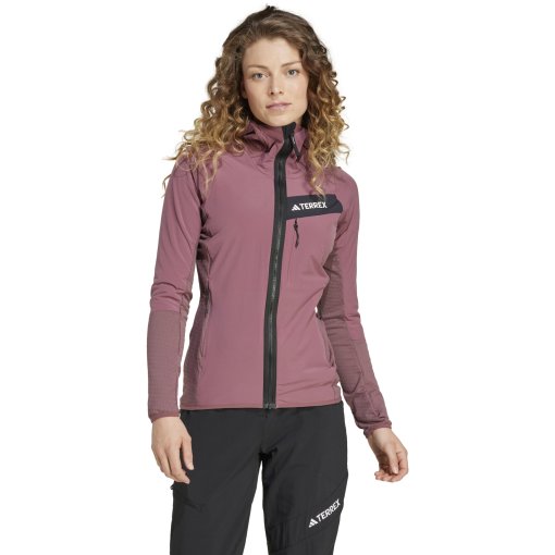 Foto de adidas Chaqueta Mujer - TERREX Techrock Hooded Wind - quiet crimson JG6353