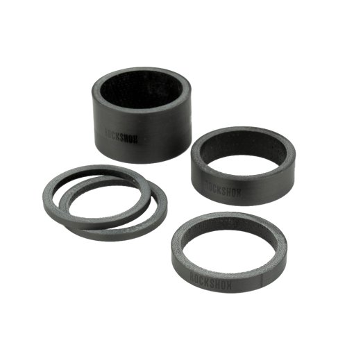Produktbild von RockShox Steuersatz Spacer Set - UD Carbon - 2.5/5/10/20mm - Gloss Black Logo