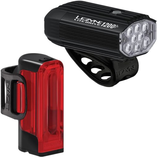 Photo produit de Lezyne Kit Éclairage - Lite Drive 1200+ | Strip Drive Pro 400+ - satin black / black