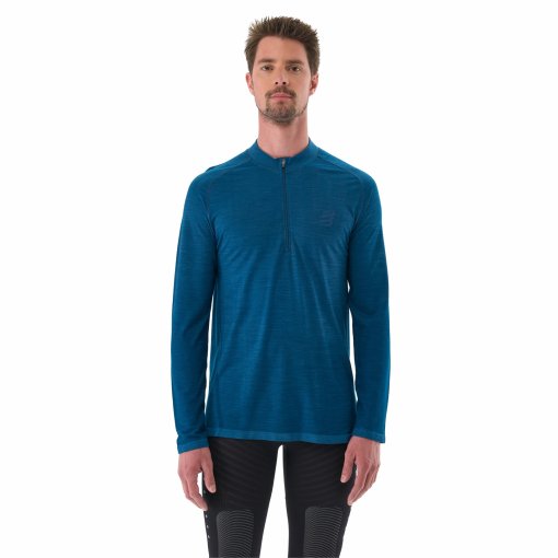 Foto de Compressport Camiseta de Manga Larga Hombre - Trail Half-Zip - poseidon