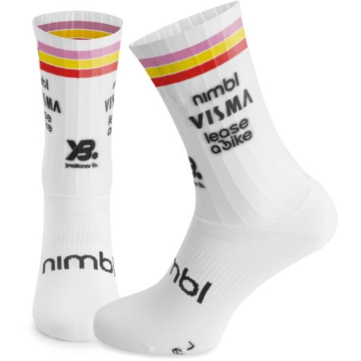 Picture of RAPidGEAR Team Visma | Lease a Bike Giro d&#039;Italia Trilogy Aero Socks - white
