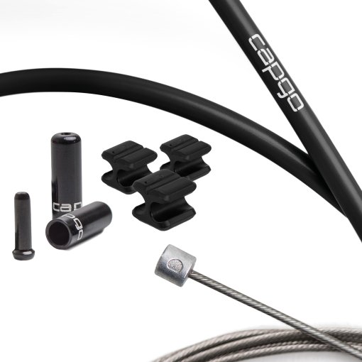Immagine prodotto da capgo Kit di Cavo di Cambio - Orange Line | Single (1x) | E-Bike/MTB (Shimano/SRAM) - nero