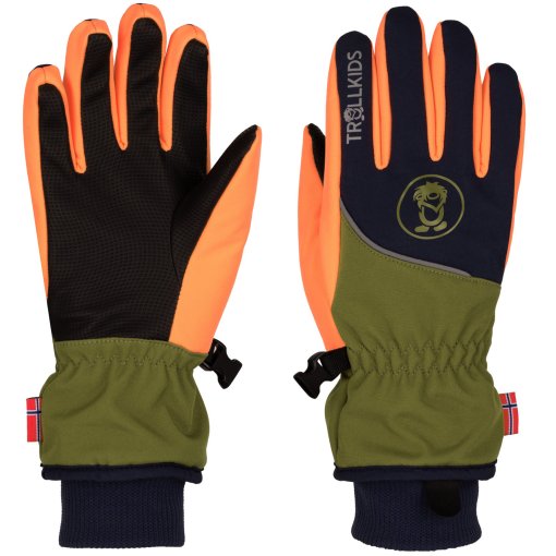 Photo produit de Trollkids Gants Enfant - Trolltunga - Spruce Green/Black/Vivid Orange