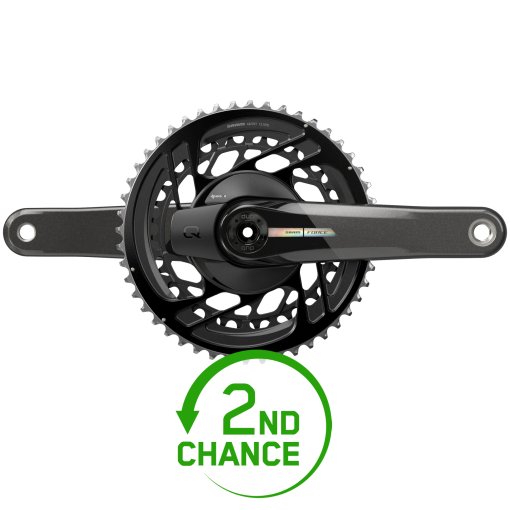 Productfoto van SRAM Force Powermeter Crankset - Carbon | AXS | DUB | 2x12-voudig | D2 - Unicorn Grey - B-Keus