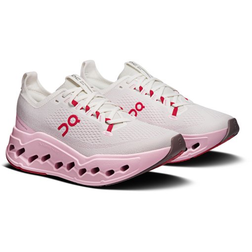 Image de On Chaussures Running Femme - Cloudsurfer Max - Ivory | Peony