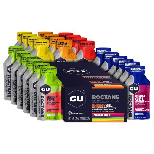 Foto de GU Gel de Carbohidratos - Roctane Energy Gel - Caja Mixta - 24x32g