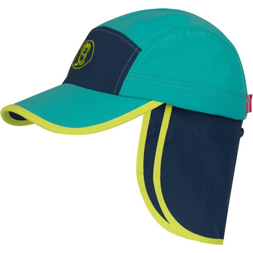 Productfoto van Trollkids Troll XT Zonnehoed met Nekflap Kinderen - Blue Coral/Mystic Blue/Cool Lime