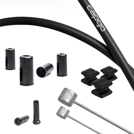Immagine prodotto da capgo Kit di Cavo di Freno - Blue Line | PTFE - MTB (Shimano) | nero