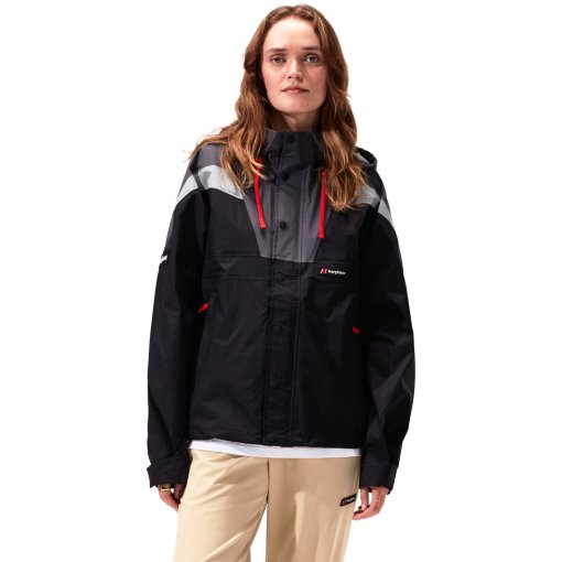 Foto de Berghaus Chaqueta Impermeable Unisex - Eclipse Panel - Jet Black/Grey Pinstripe/Monument