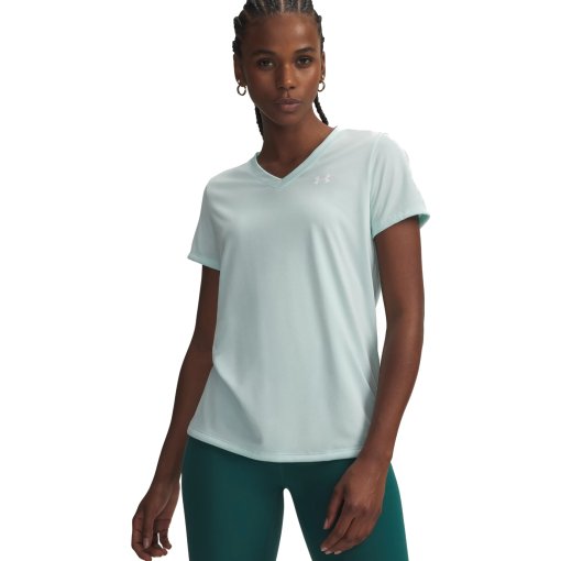 Zdjęcie: Under Armour UA Tech™ Koszulka damska z krótkim rękawem i dekoltem w serek - Refresh Mint//White