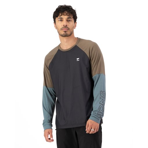 Photo produit de Mons Royale Maillot Cyclisme Homme - Tarn Merino Wind - goblin blue / walnut / noir
