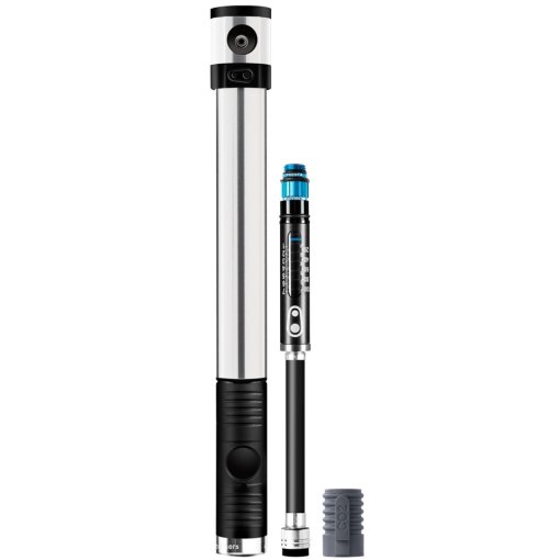 Foto de Crankbrothers Klic HV Hand Pump/CO2-Pump with gauge - silver