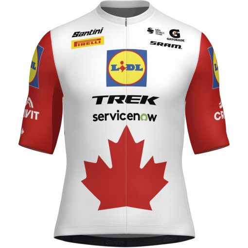 Photo produit de Santini Team Lidl-Trek 2026 National Champion Cycling Maillot à manches courtes pour hommes RE97175C26LTCA - Canadian