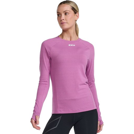 Foto de 2XU Camiseta Interior de Manga Larga Mujer - Ignition - mauve/white reflective