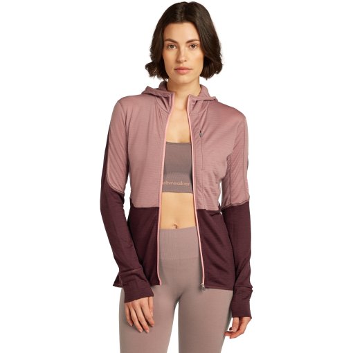 Foto de Icebreaker Chaqueta con Capucha Mujer - Merino 200 Realfleece™ Descender - Summit/Java/Acid Pink