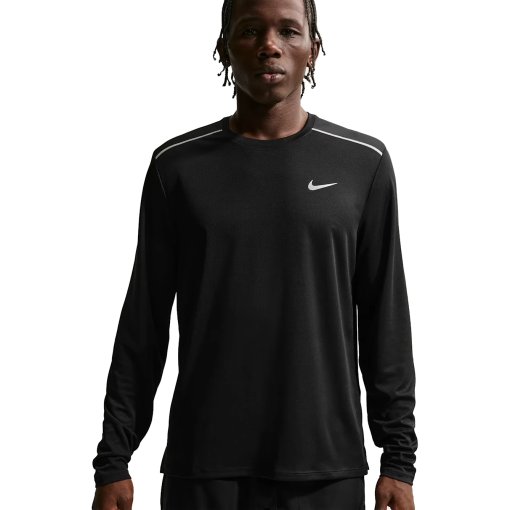 Productfoto van Nike Miler Dri-FIT Hardloopshirt met lange mouwen voor heren - black/reflective silver IF2086-010