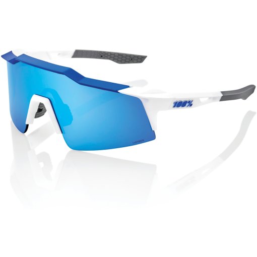 Foto de 100% Gafas - Speedcraft SL - Matte White Metallic Blue - HiPER Blue Multilayer Mirror | Clear