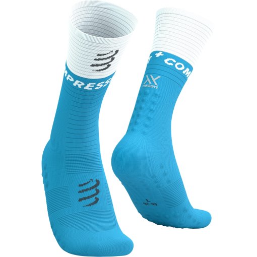 Produktbild von Compressport Mid Kompressionssocken v2.0 - norse blue/white
