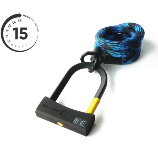 Produktbild von tex–lock eyelet inkl. D-lock Bügelschloss - 120cm - morpho blue