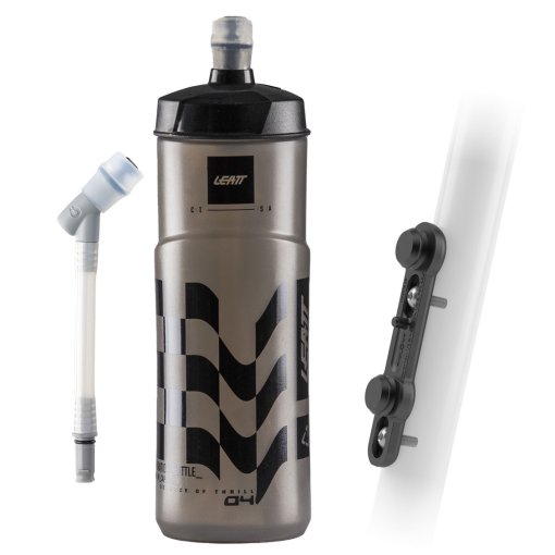 Productfoto van Leatt SteadySip Convertible Fidlock 600ml Drinkfles met framehouder - smoke
