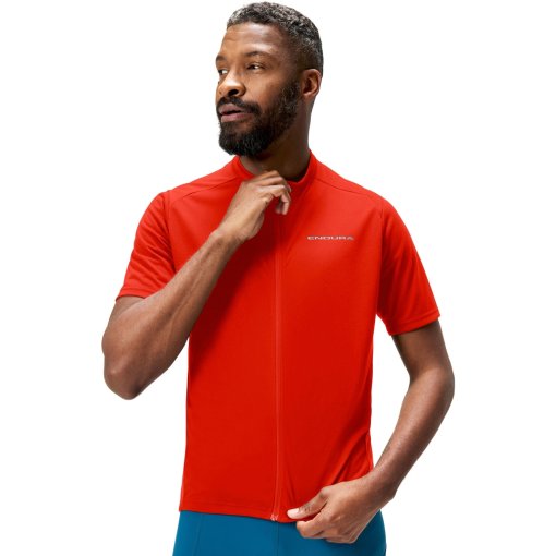 Photo produit de Endura Maillot à Manches Courtes Homme - Loop Zipped - flame red