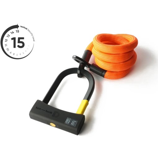 Produktbild von tex–lock eyelet inkl. D-lock Bügelschloss - 160cm - acid orange