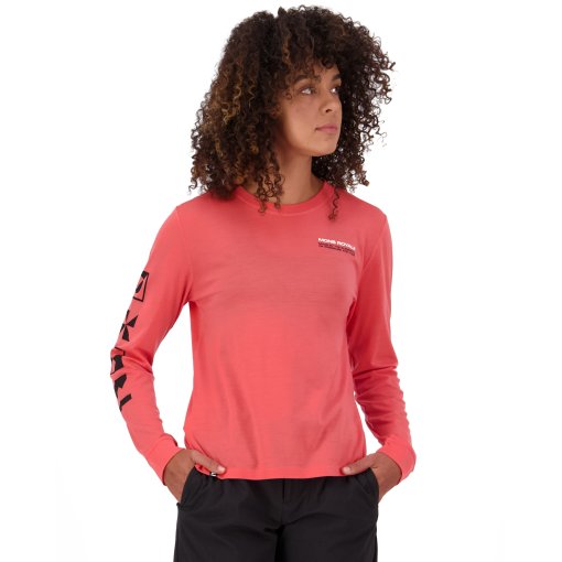 Photo produit de Mons Royale T-Shirt Manches Longues Femme - Icon Merino - watermelon