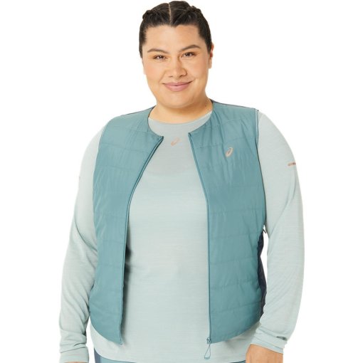 Foto de asics Chaleco de correr Mujer - Nagino Padded - foggy teal/tarmac