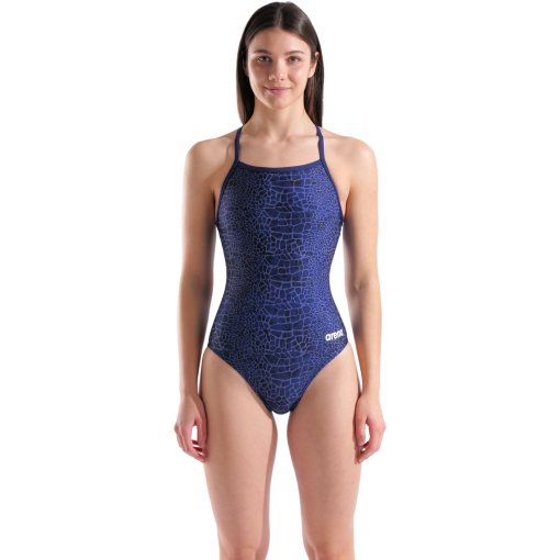 Slika izdelka arena Performance Snakeskin Lightdrop Back Ženske enodelne kopalke - Navy-Team Navy