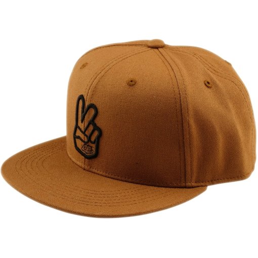 Productfoto van Troy Lee Designs Flat Bill Snapback Pet - Peace Sienna