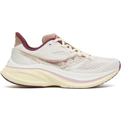 Productfoto van Saucony Endorphin Speed 5 Hardloopschoenen Vrouwen - ivory/maroon