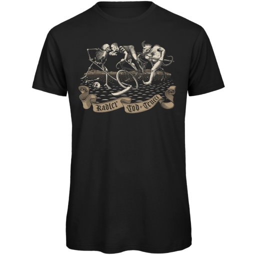 Produktbild von RTTshirts Radler Tod &amp; Teufel Fahrrad T-Shirt Herren - schwarz